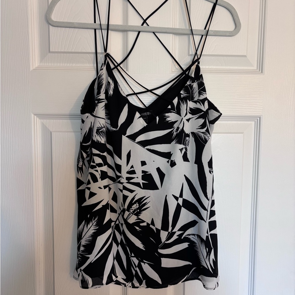 Express Black and White Strappy Camisole